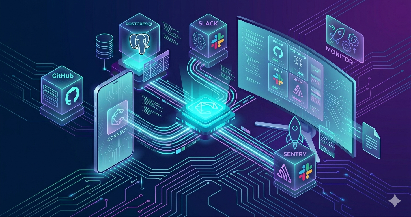 Claude CodeのMCPで複数の外部サービスが連携するネットワーク図