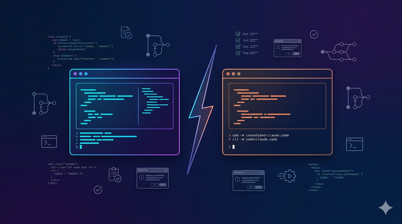 CodexとClaude CodeのCLIエージェント比較を表すアイキャッチ画像