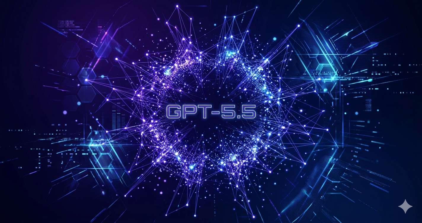 GPT-5.5（Spud）のニューラルネットワークをイメージしたデジタルビジュアル