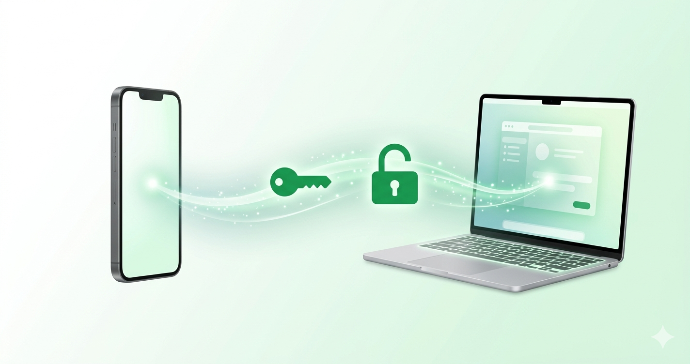 iPhoneとMacのパスワード同期・iCloudキーチェーンのトラブル解決をイメージしたビジュアル