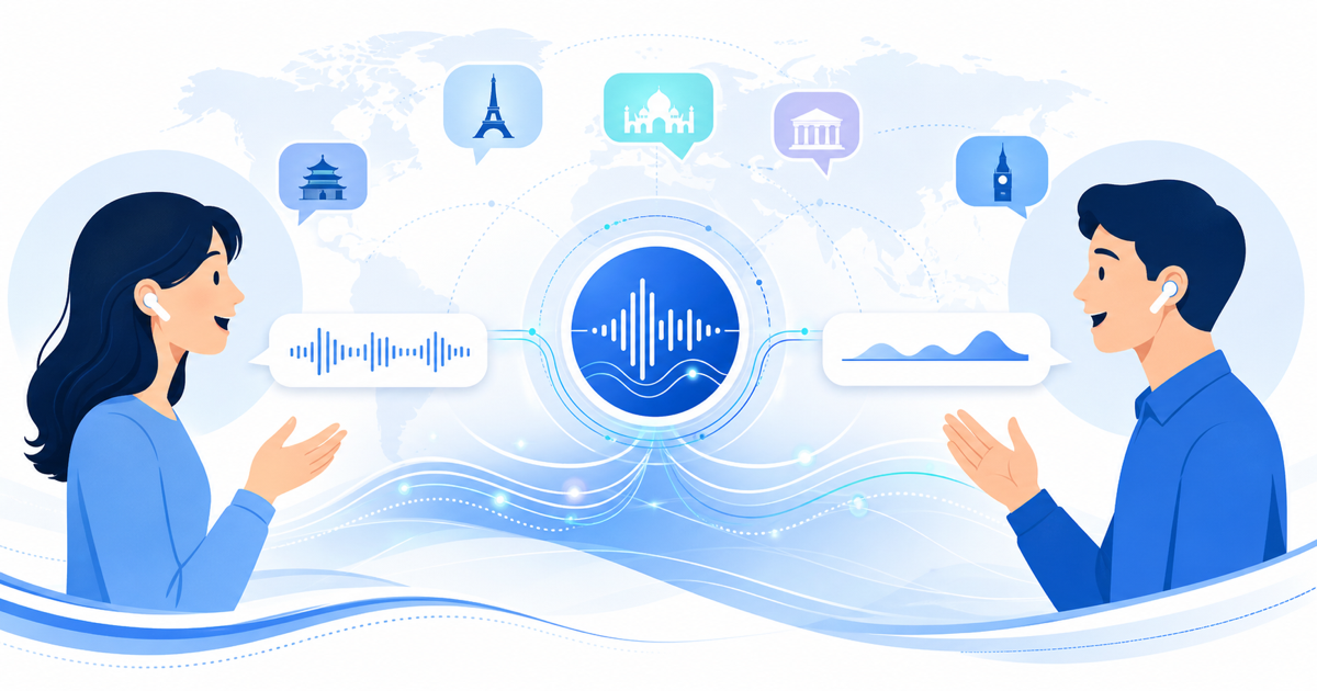 OpenAIのリアルタイム翻訳モデルが音声を多言語に翻訳する様子を表すアイキャッチ画像